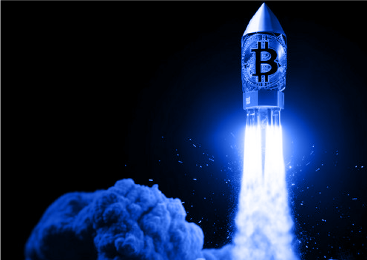 Bitcoin Rocket Illustration